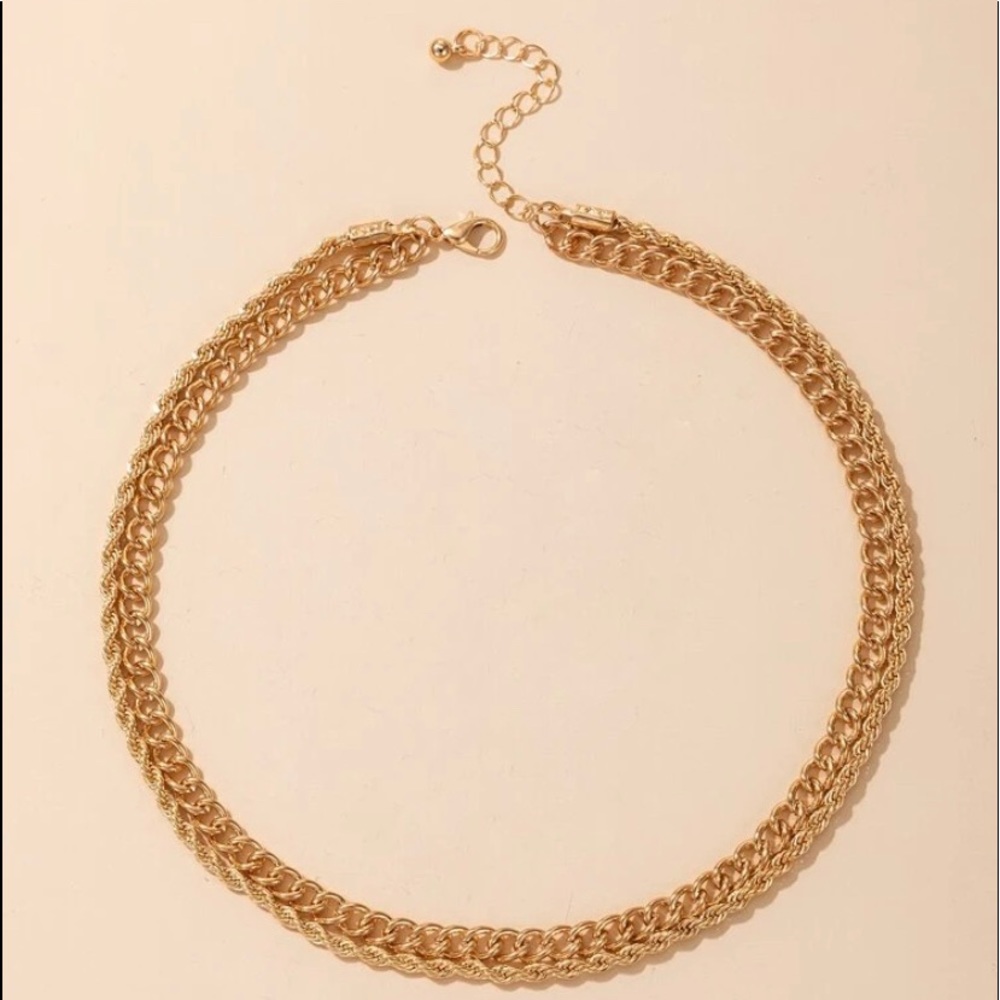1pc Gold Layered Chain Necklace - Picture 2 of 2